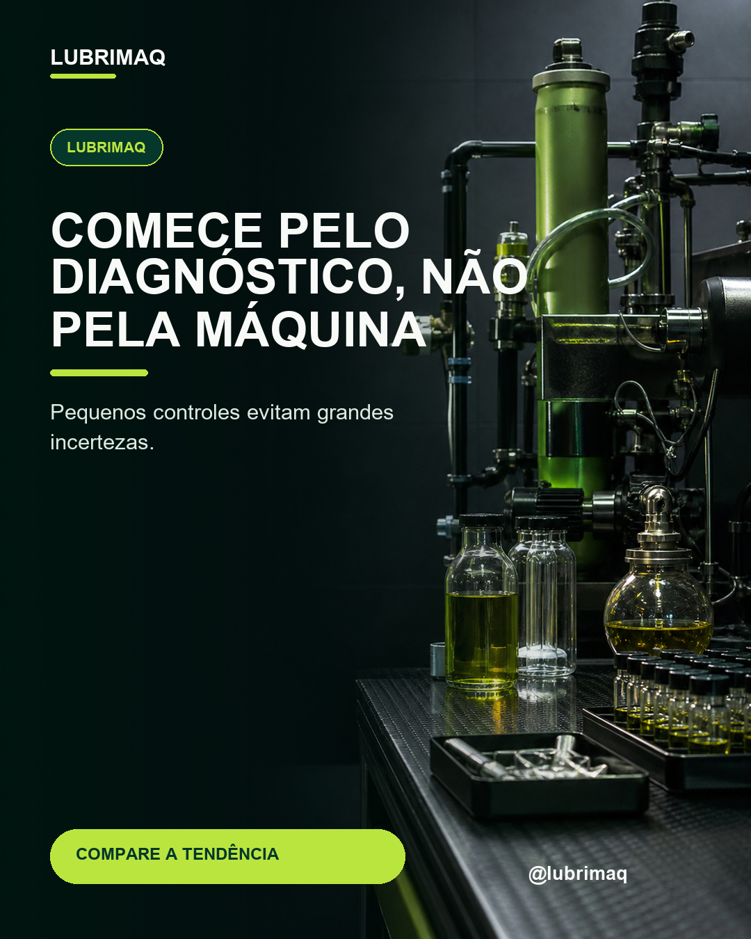 Especialista avaliando qual tratamento aplicar ao óleo industrial